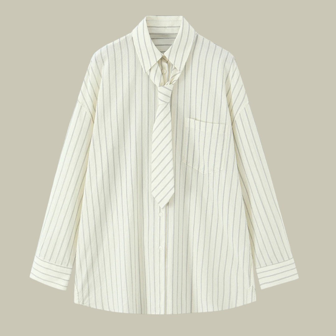 Womens Blouse Striped with Tie