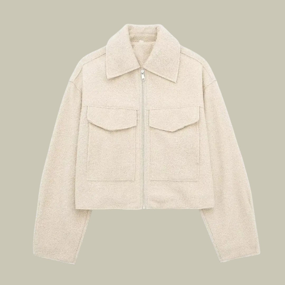 Womens Jacket Autumn Short Pockets