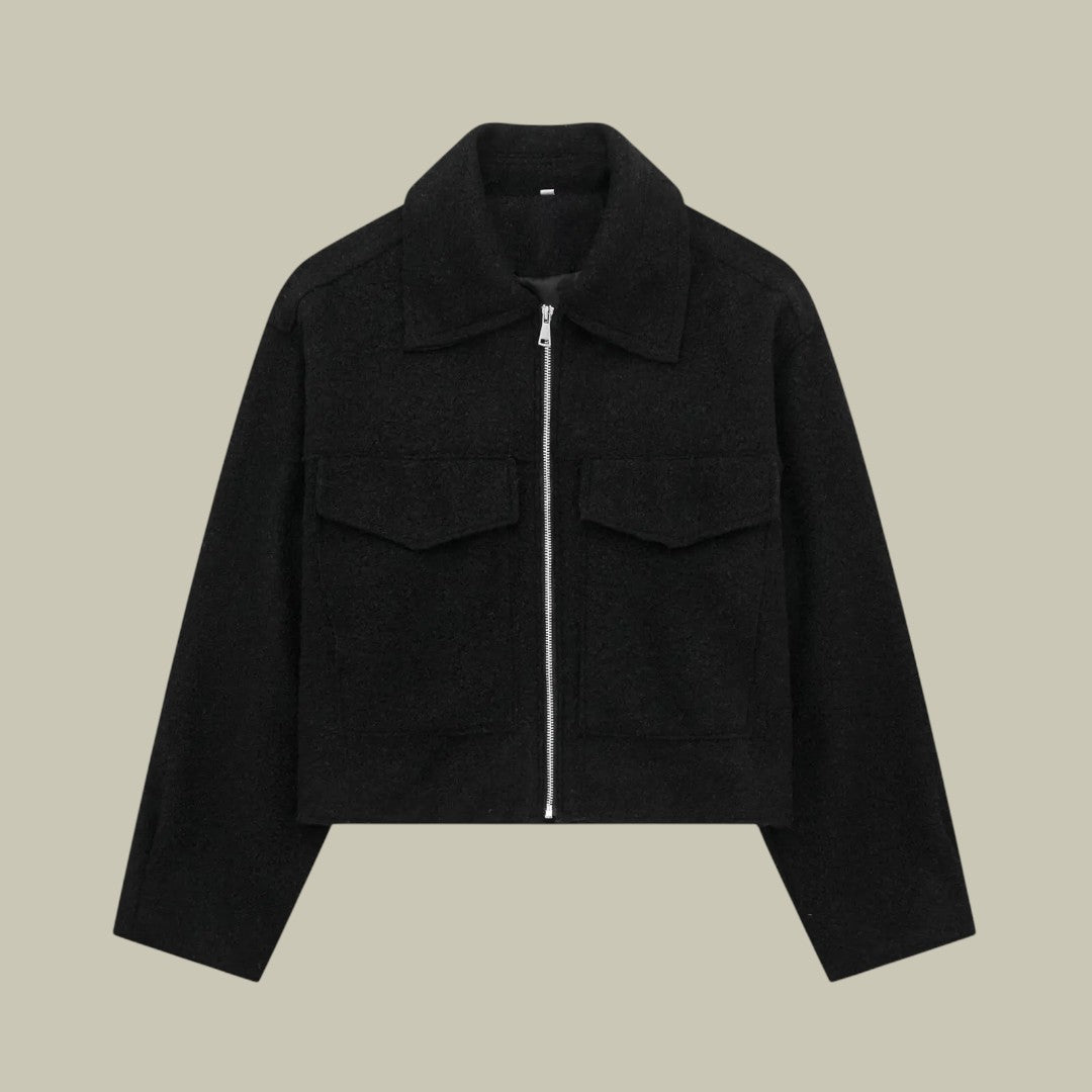 Womens Jacket Autumn Short Pockets