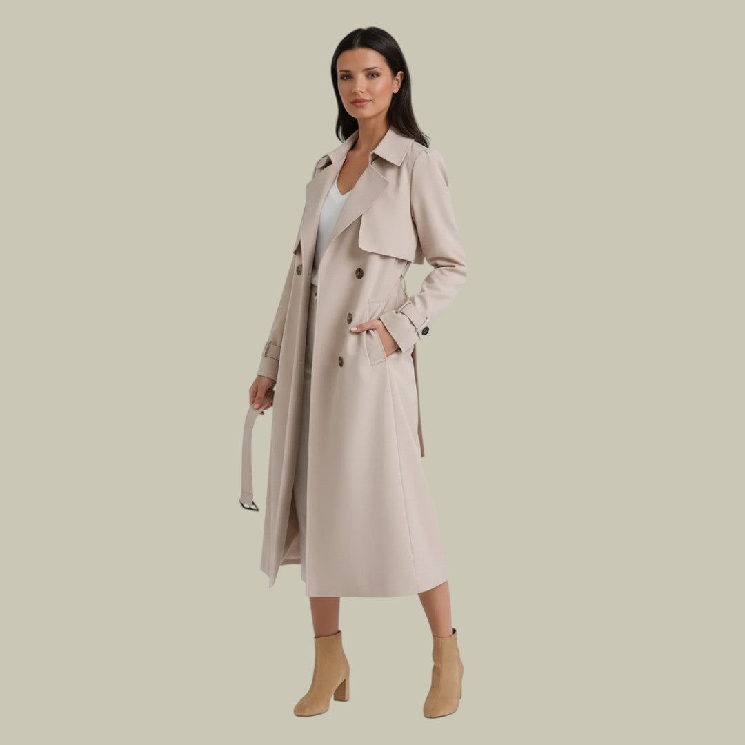 Womens Double Breasted Trench Coat