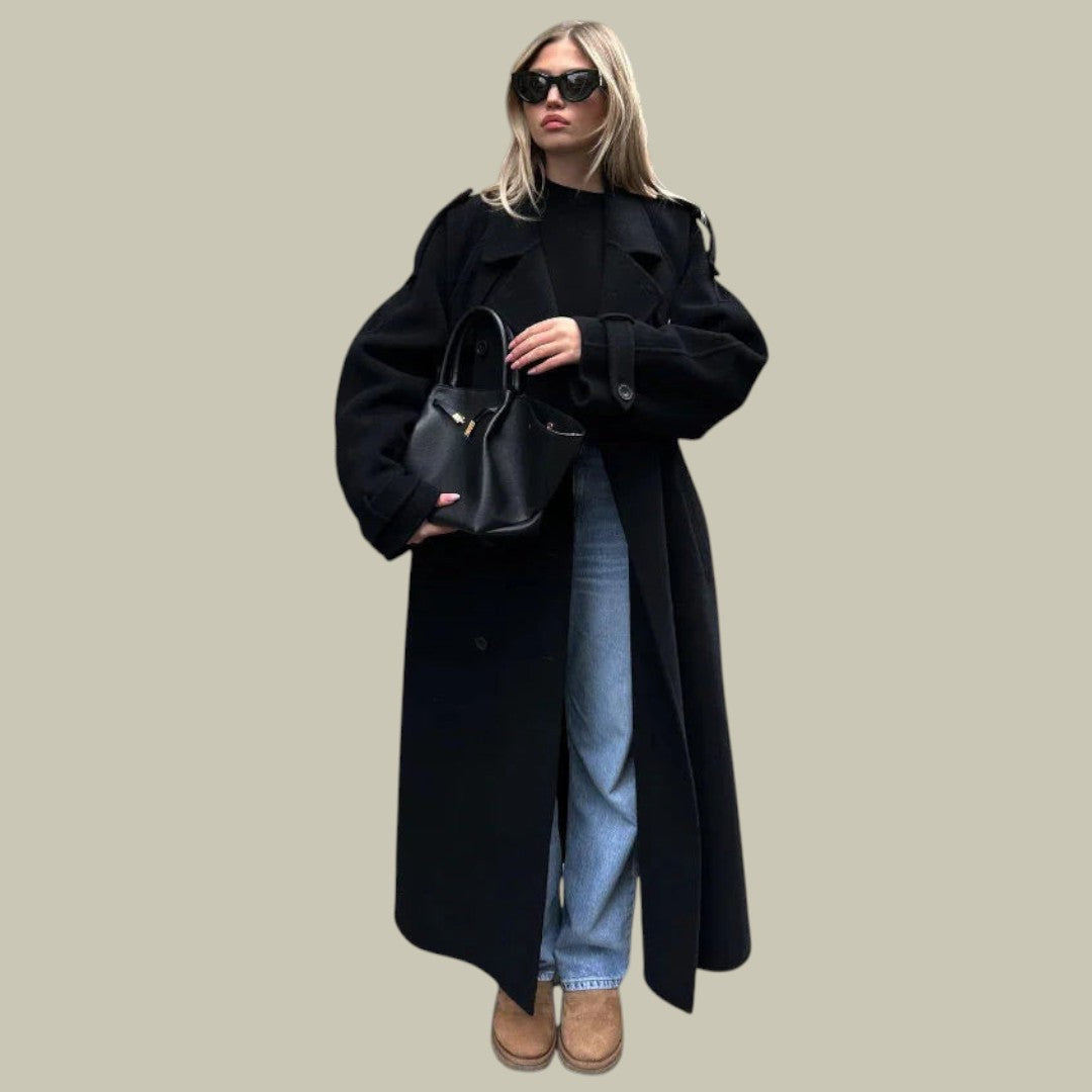 Womens Coat Double Breasted Wool Blend