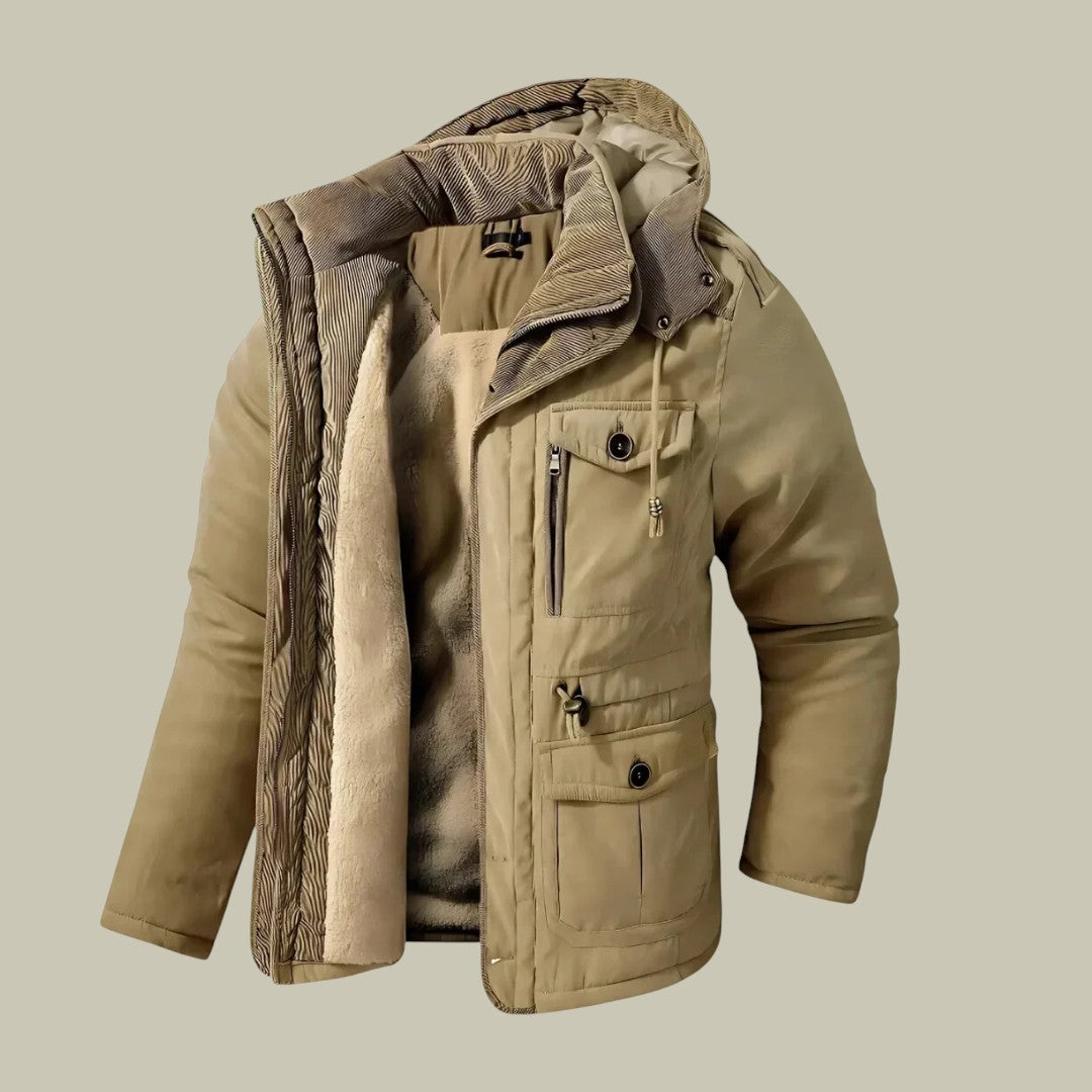 Mens Jacket Warm Autumn Waterproof Hooded