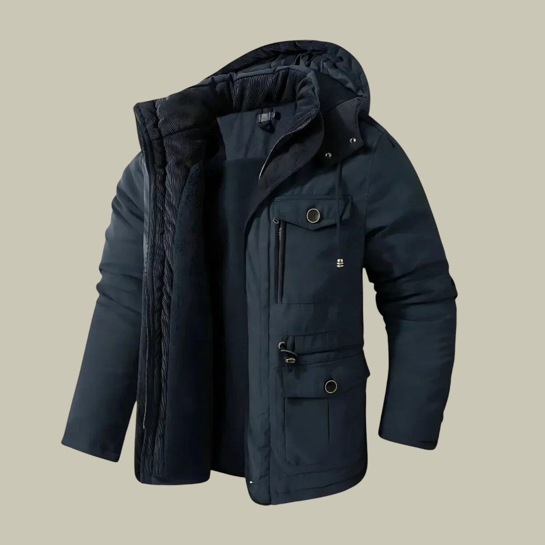 Mens Jacket Warm Autumn Waterproof Hooded