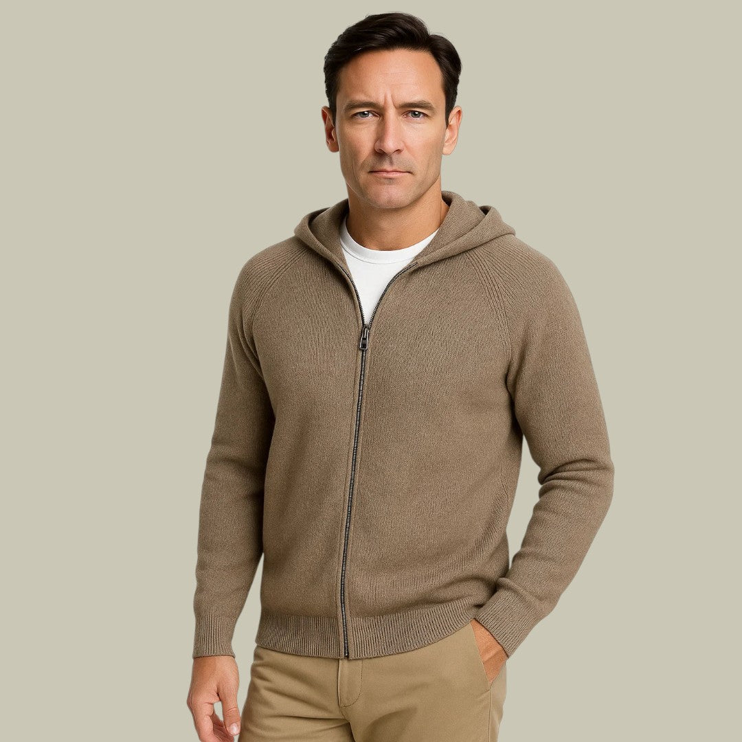 Mens Merino Cardigan Hooded