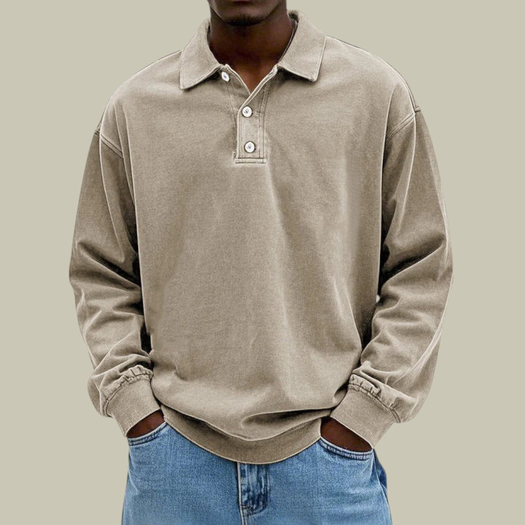 Mens Oversized Polo Sweater