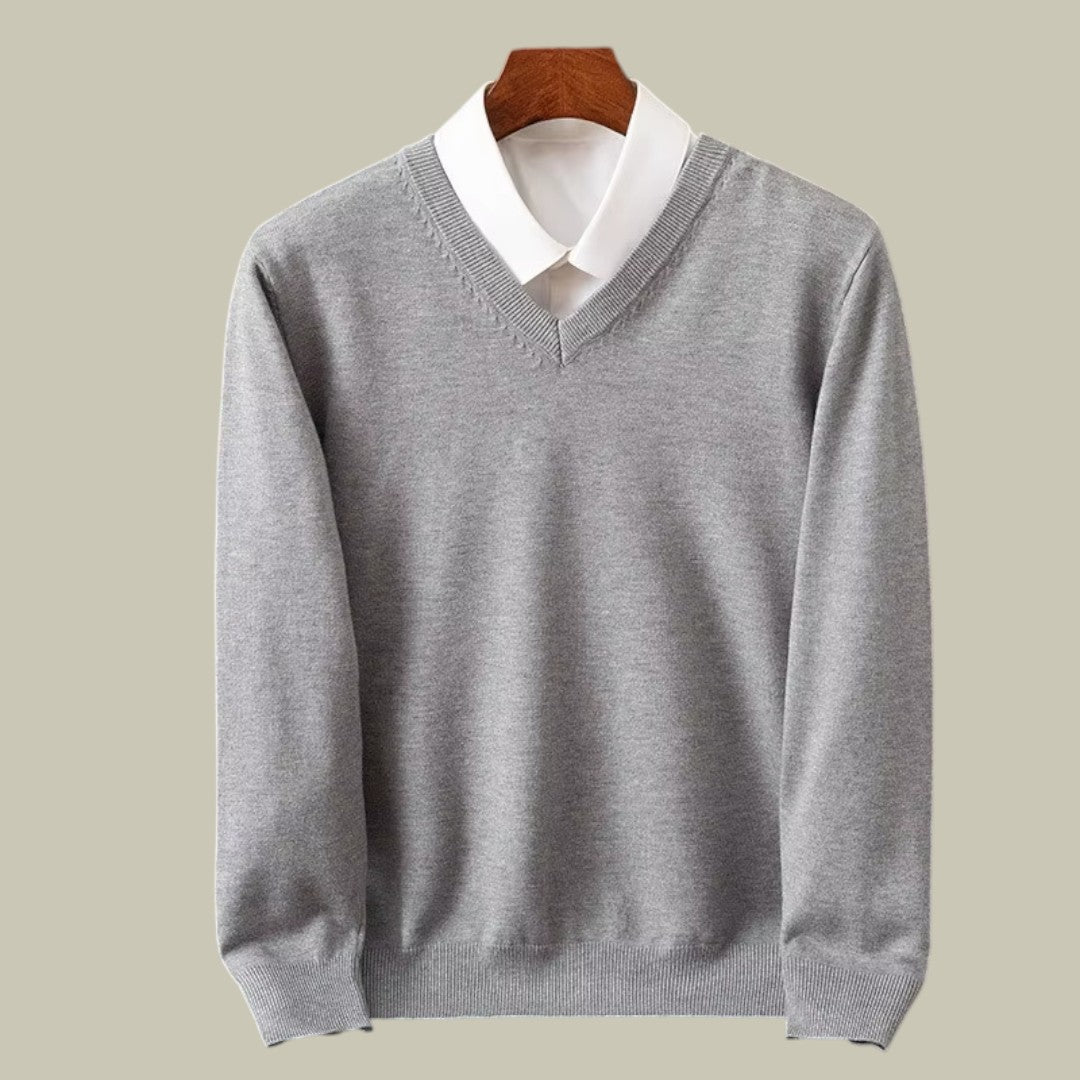 Mens V-Neck Sweater Business Autumn
