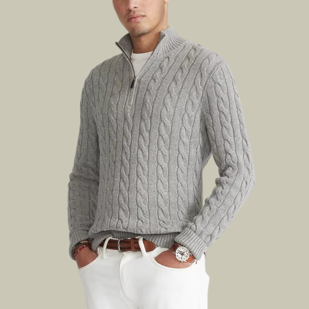 Lux & Classy • Men's Casual Half-Zipped Sweater