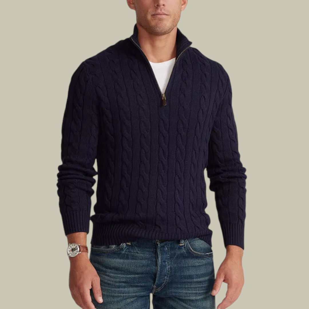 Lux & Classy • Men's Casual Half-Zipped Sweater
