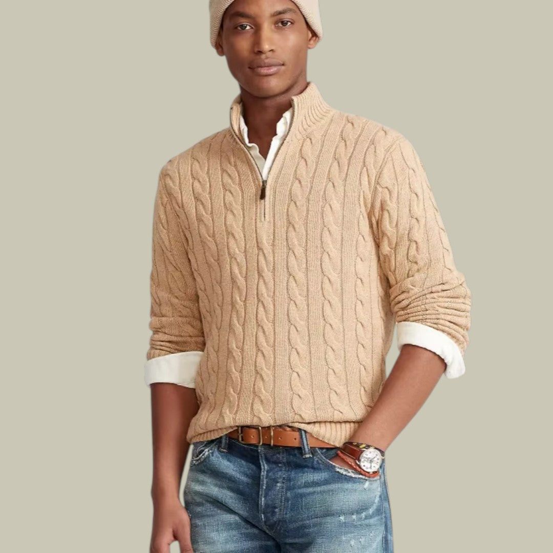 Lux & Classy • Men's Comfortable Cable Knit Design Sweater