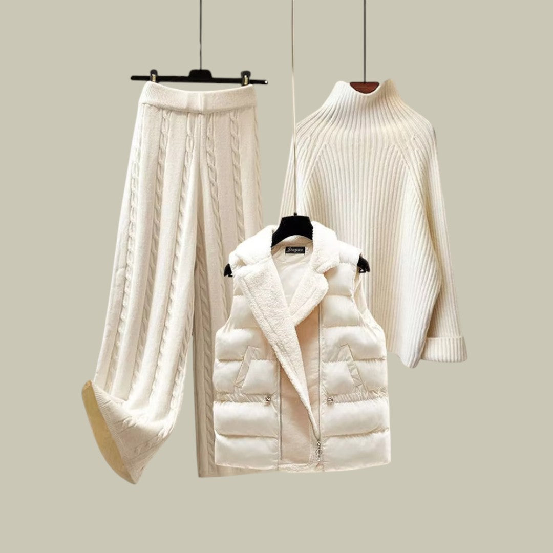 Lux & Classy • Women’s Knitted Elegance Warm Three Piece Set