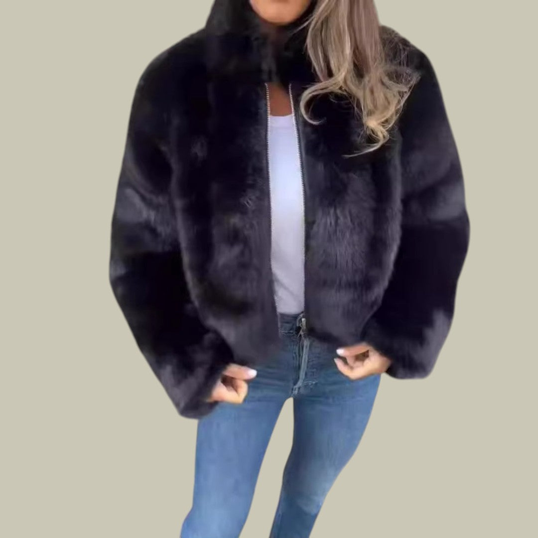Womens Coat Fluffy Faux Fur Autumn