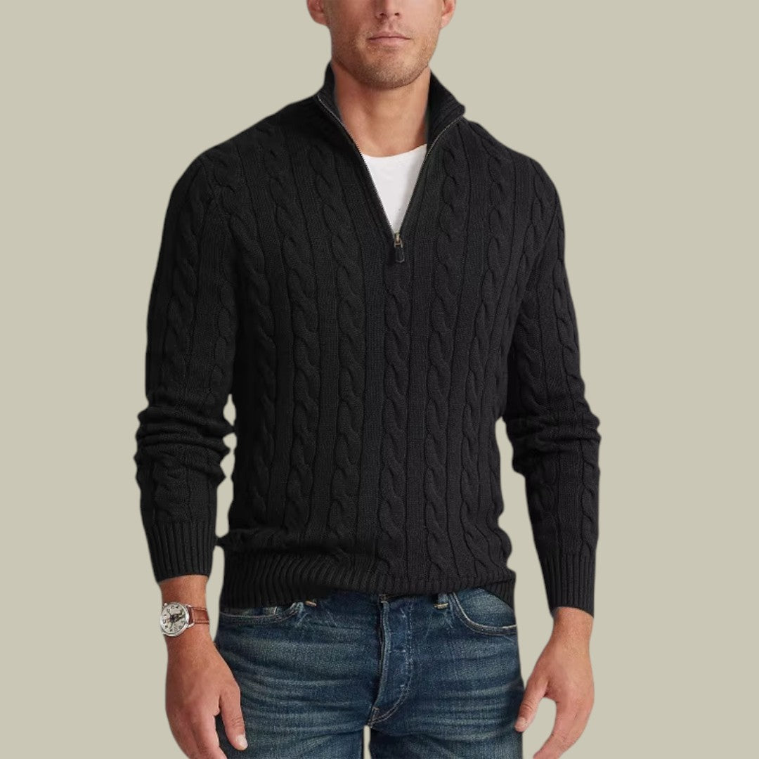 Lux & Classy • Men's Casual Half-Zipped Sweater