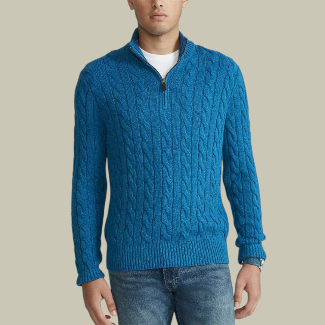 Lux & Classy • Men's Casual Half-Zipped Sweater
