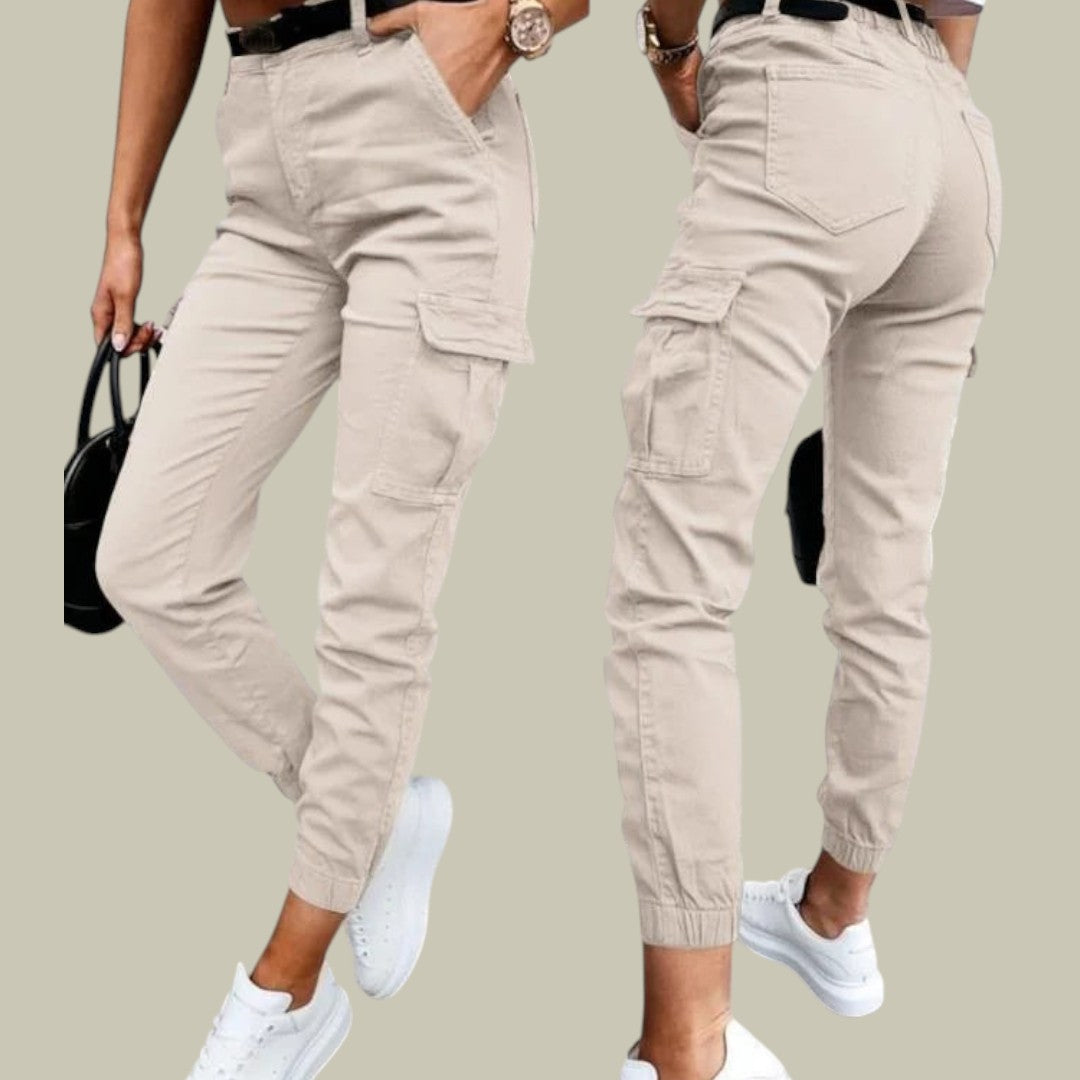 Womens High-Waisted Cargo Pants