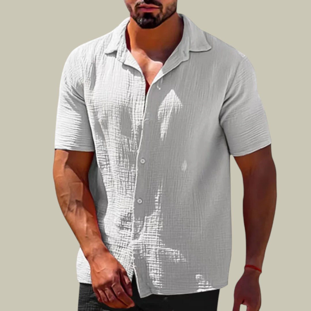 Mens Breathable Casual Linen Shirt