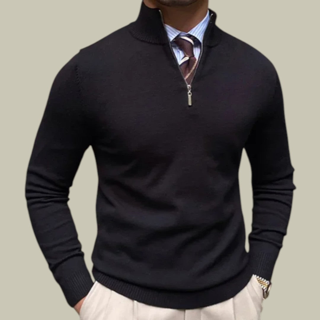 Lux & Classy • Men's Casual Half-Zip Sweater