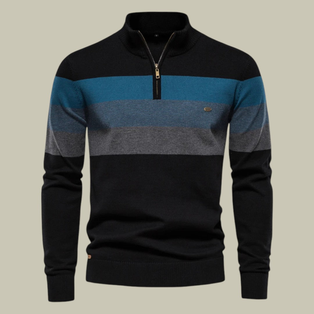 Lux & Classy • Men's Elegant Quarter-Zip Sweater