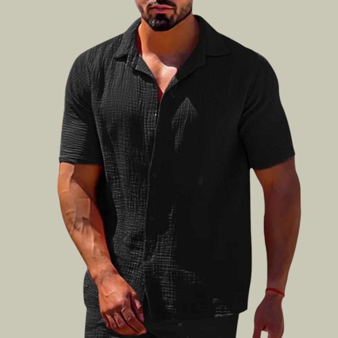 Mens Breathable Casual Linen Shirt