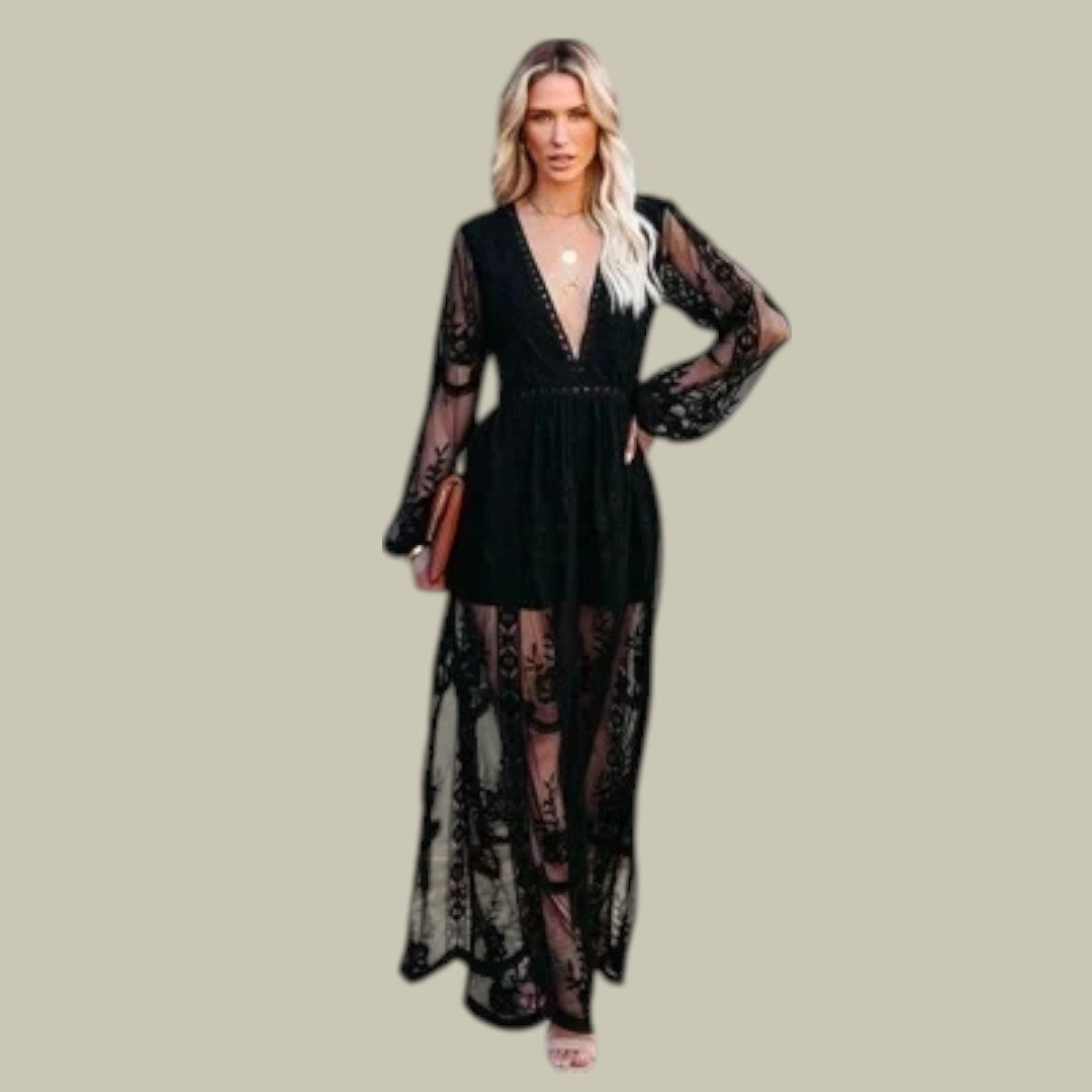 Lux & Classy • Women's Stylish Embroidered Maxi Dress