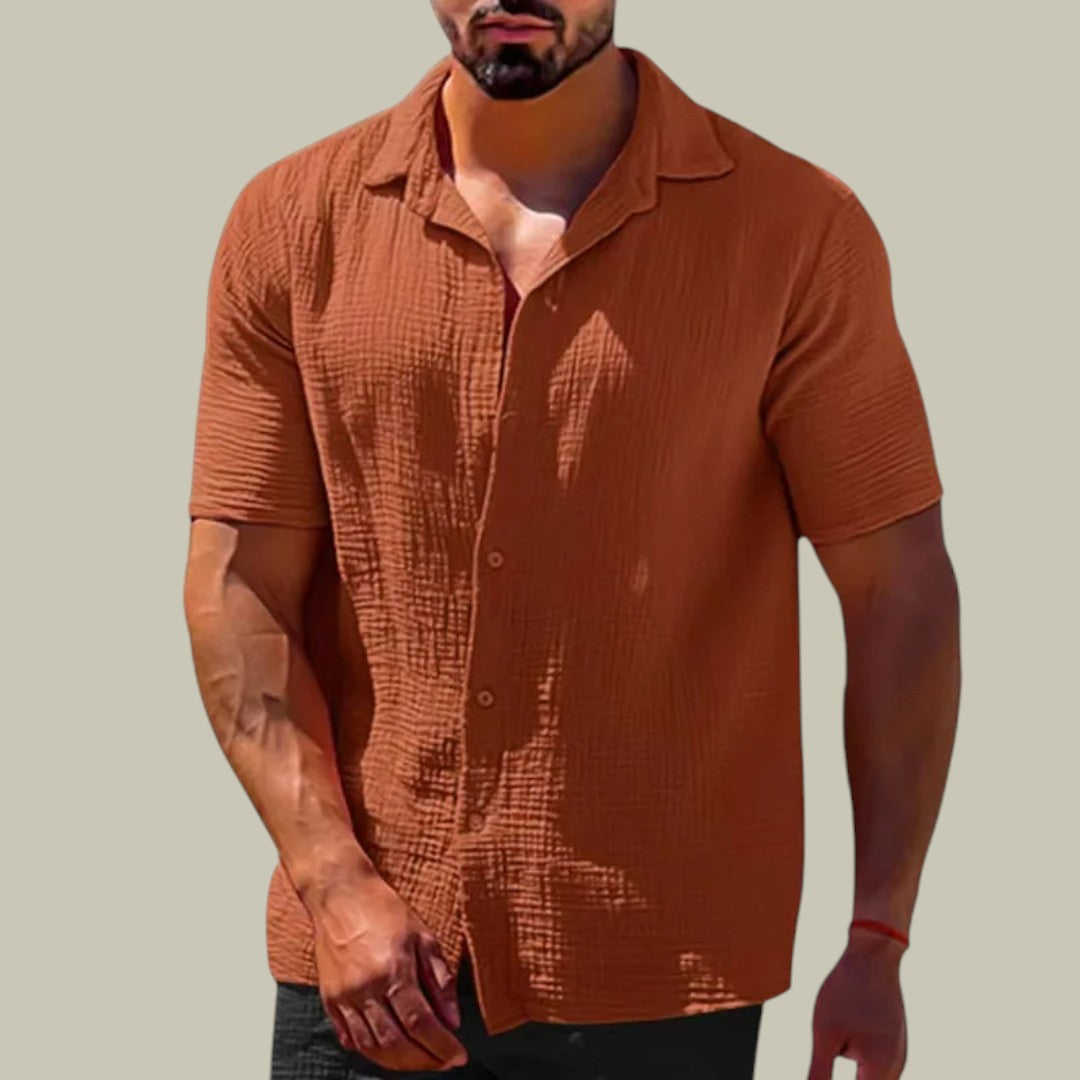Mens Breathable Casual Linen Shirt