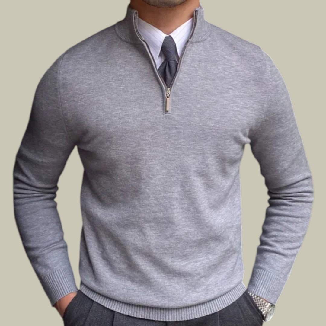 Lux & Classy • Men's Casual Half-Zip Sweater