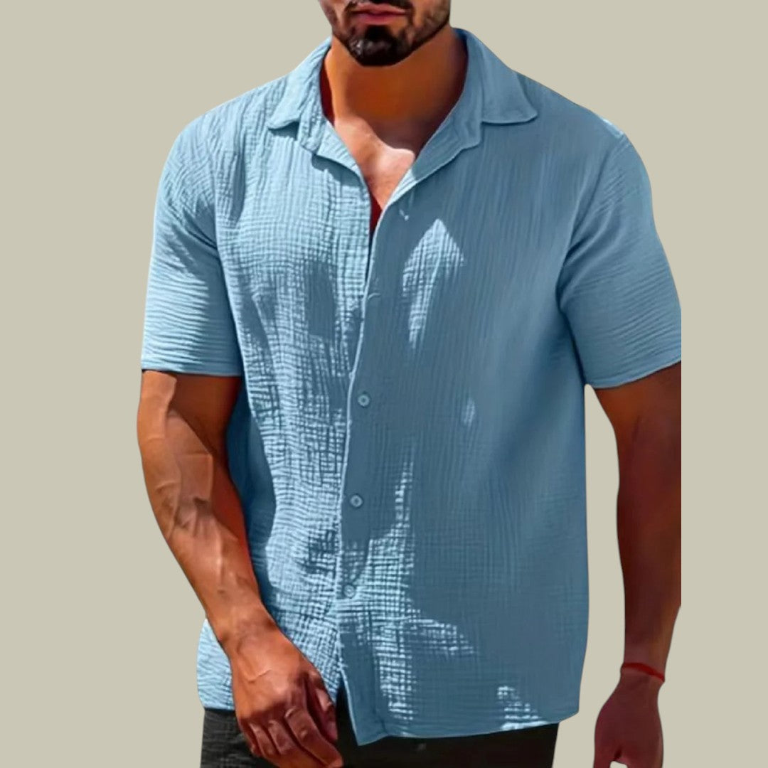 Mens Breathable Casual Linen Shirt