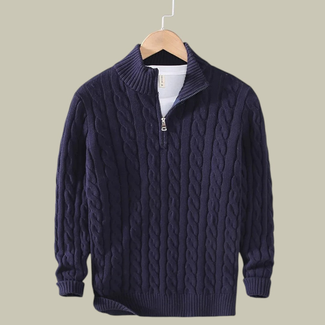 Lux & Classy • Men's Casual Half-Zipped Sweater