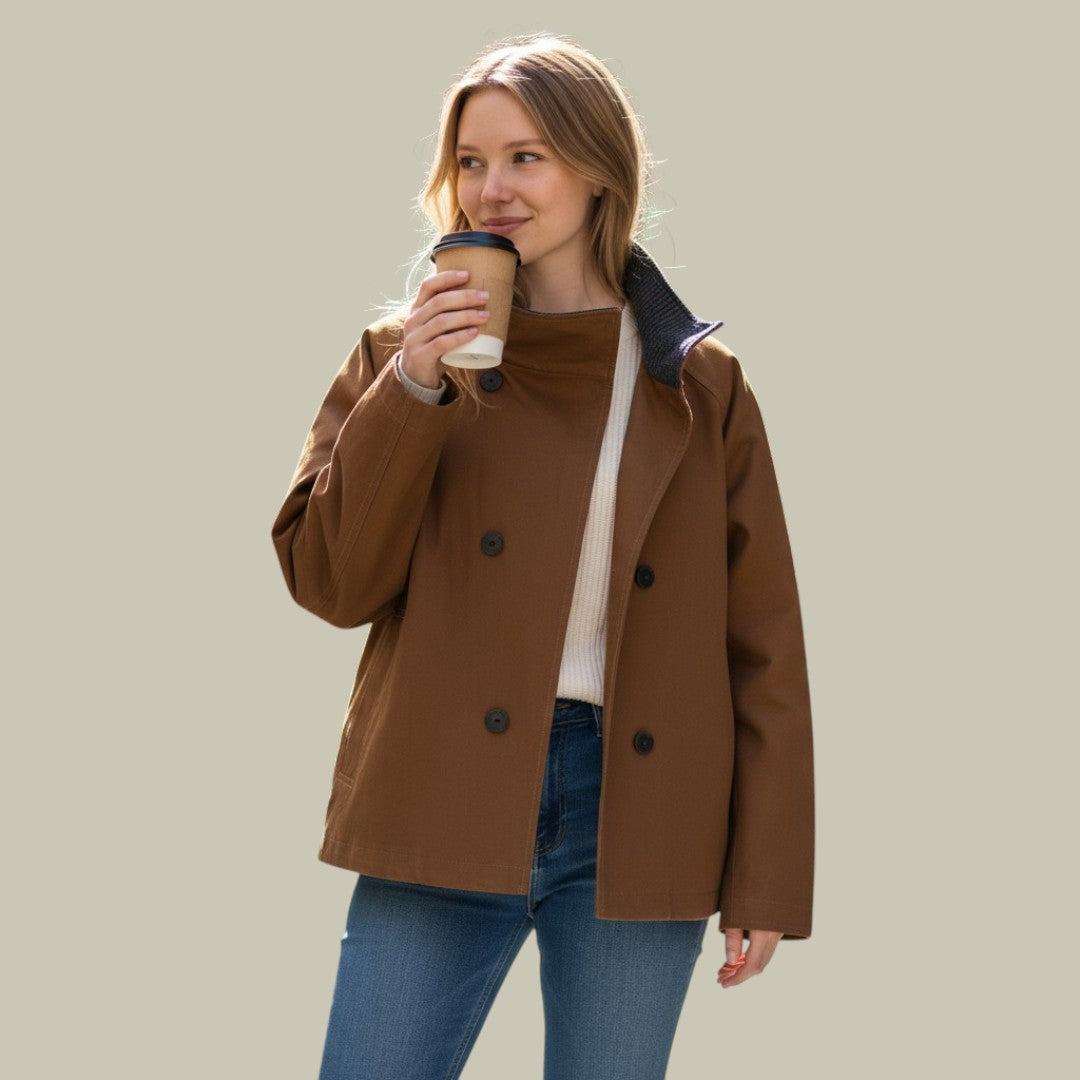 Womens Jacket with Asymmetric Buttons