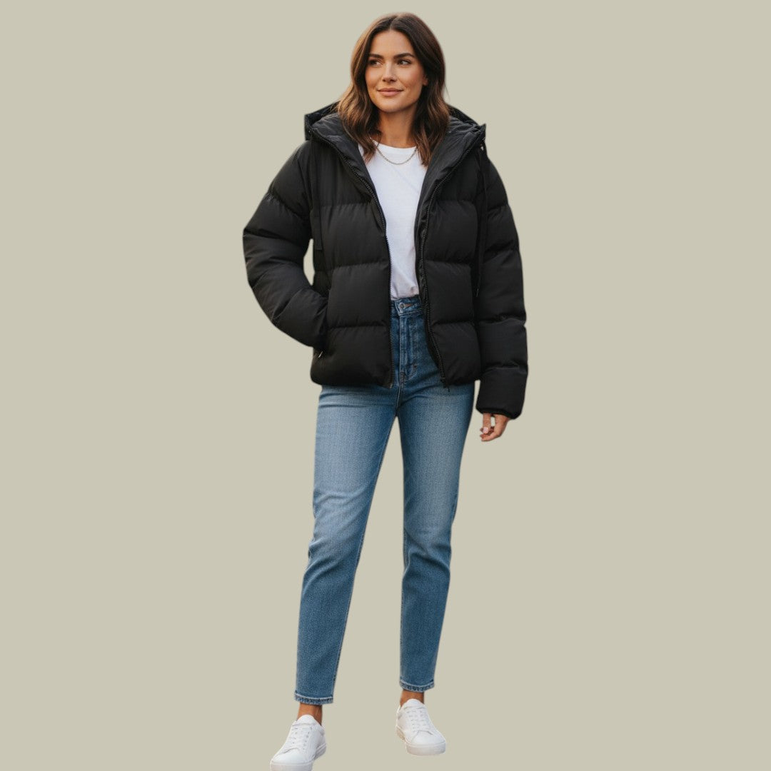 Womens Winter Jacket Hooded Black