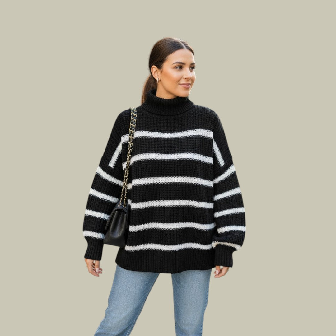 Womens Striped Sweater Oversized
