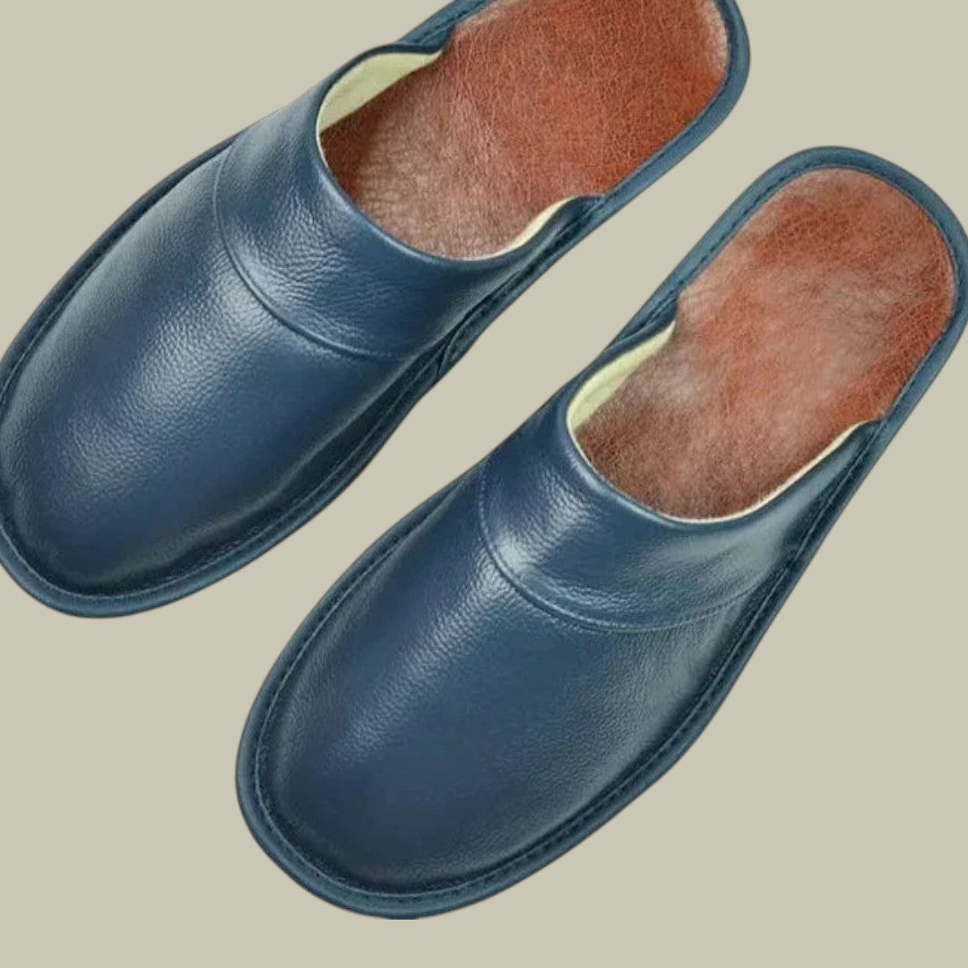 Mens Leather Slippers Home