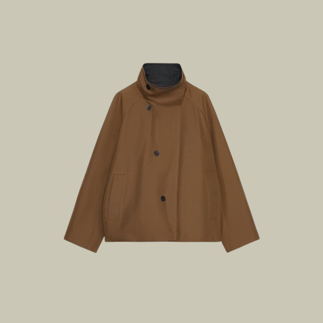 Womens Jacket with Asymmetric Buttons