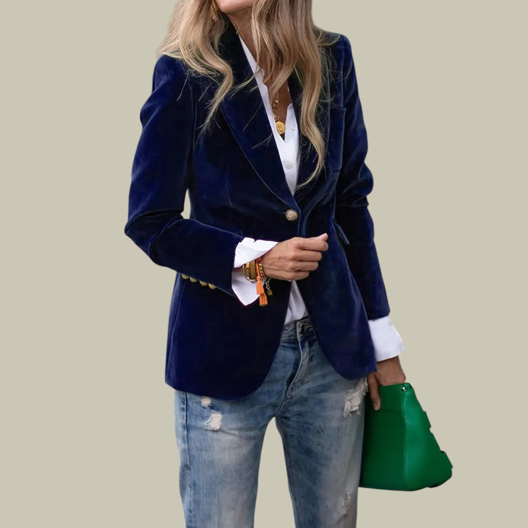 Womens Elegant Velvet Blazer