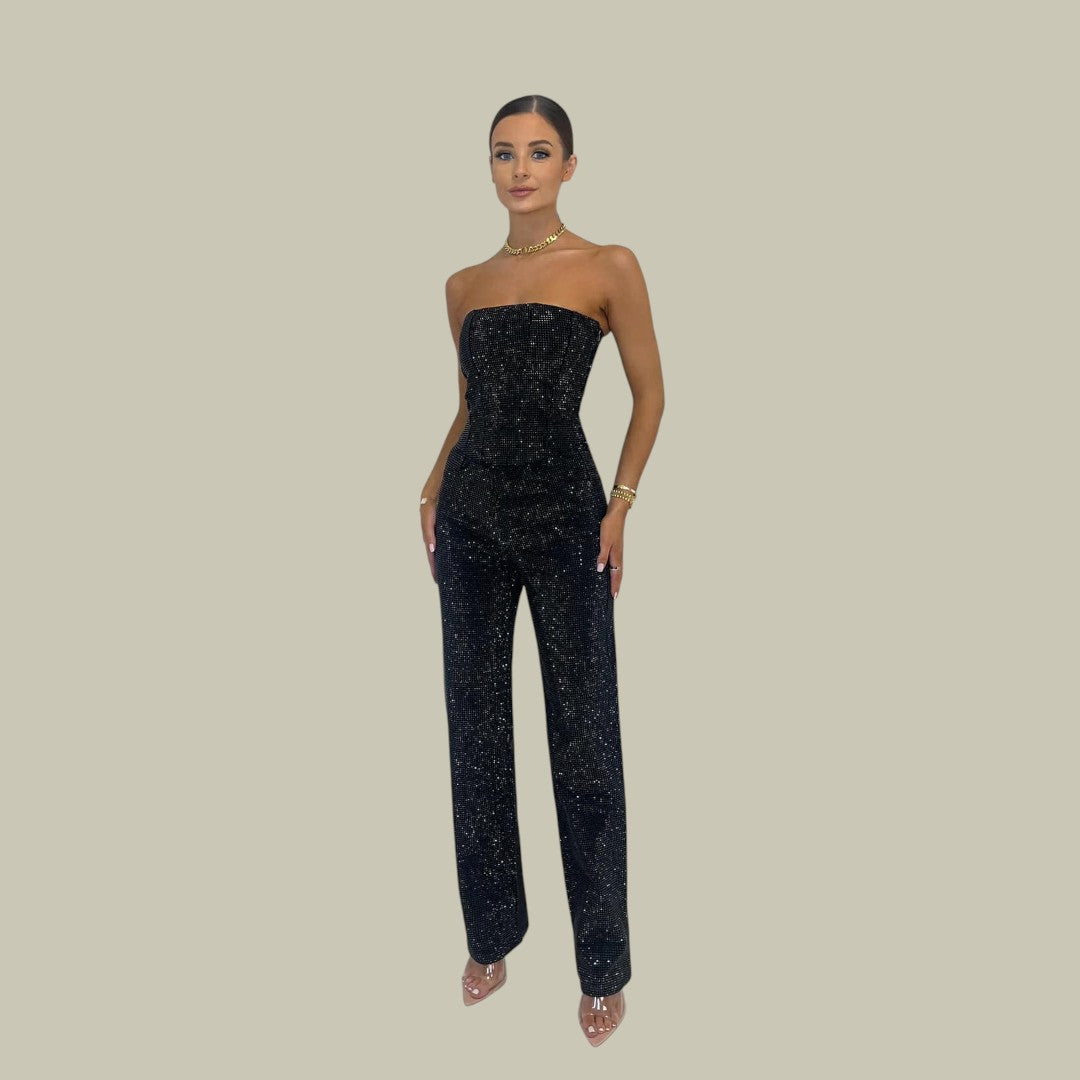 Womens Glitter Jumpsuit Party