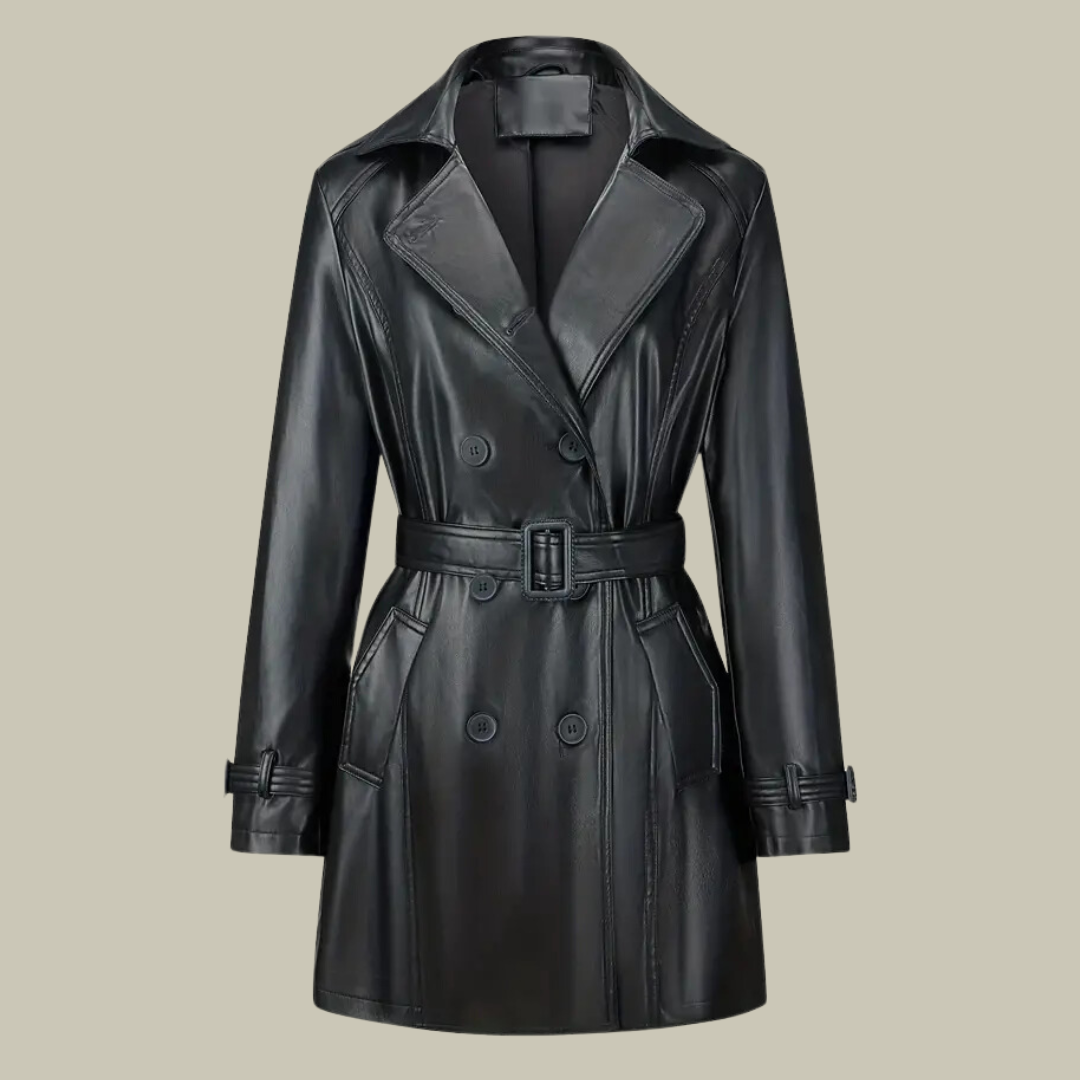 Lux & Classy • Women's Vintage Leather Trench Coat