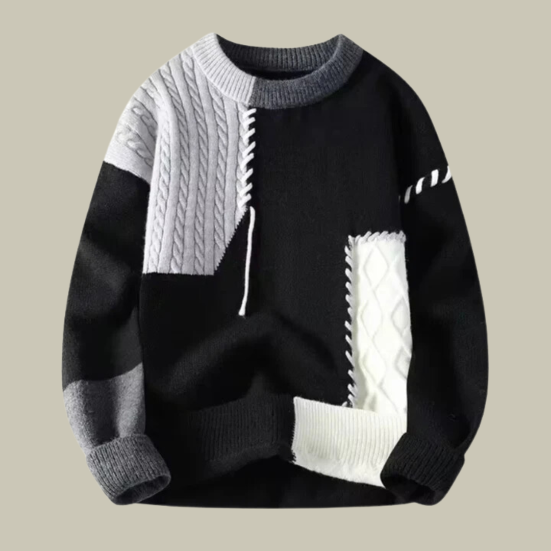 Lux & Classy  • Men's Premium Merino Patchwork Sweater