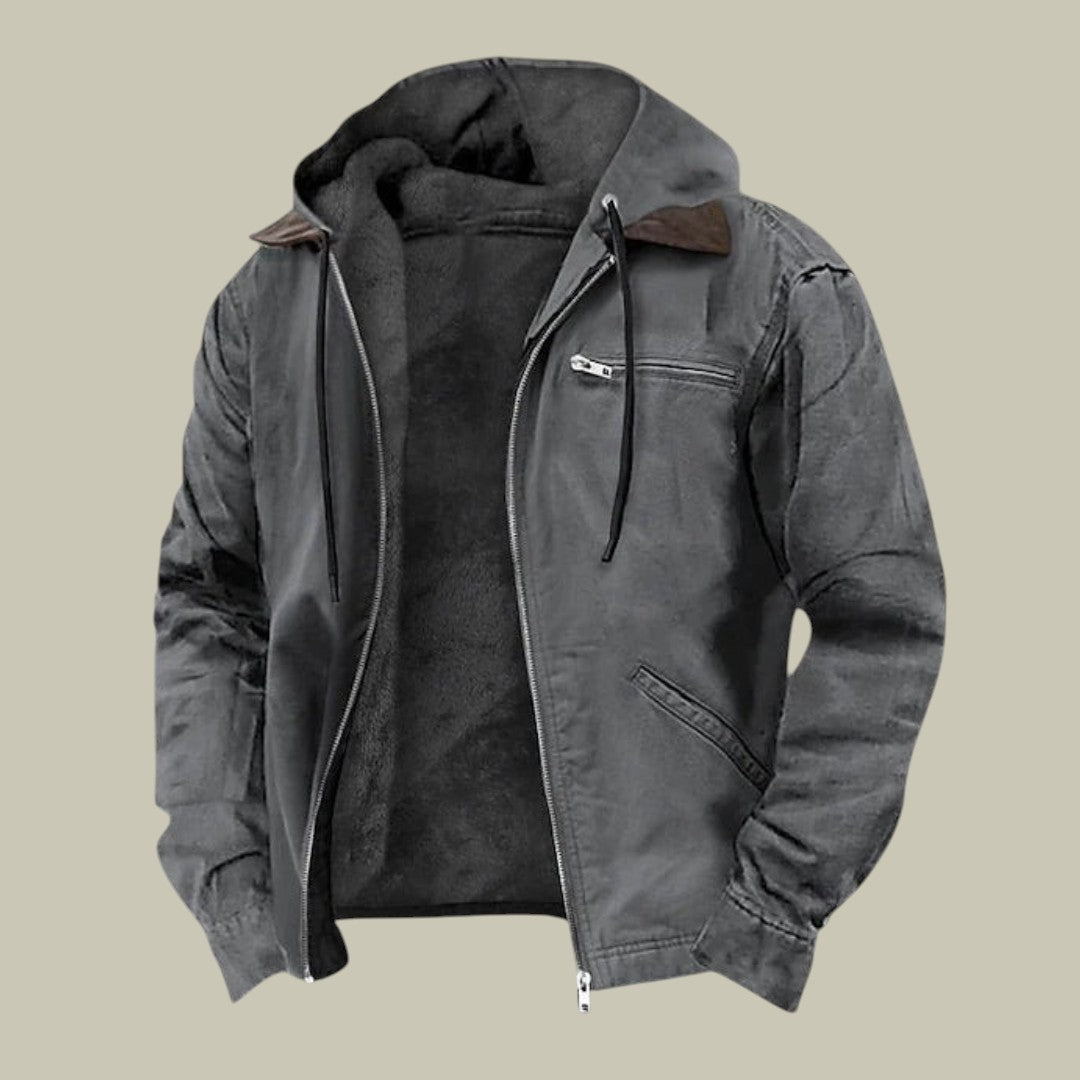 Mens Jacket Hooded Autumn Warmth