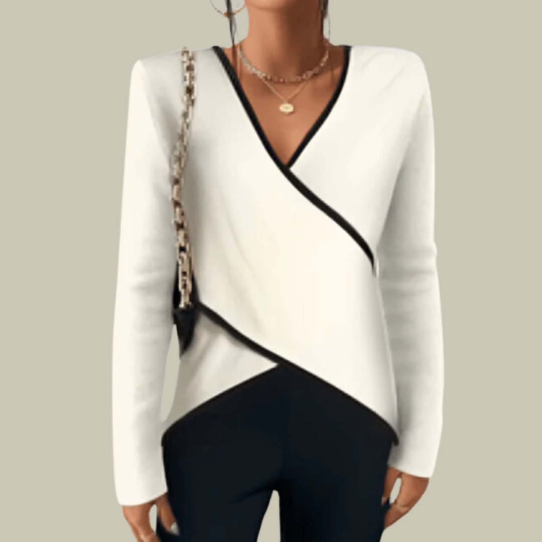 Lux & Classy  • Women's V-neck Long-sleeved Sweater