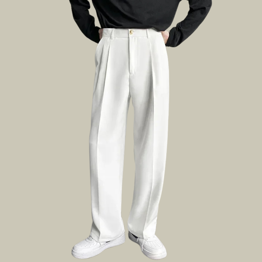 Casual Street Draped Straight Trousers