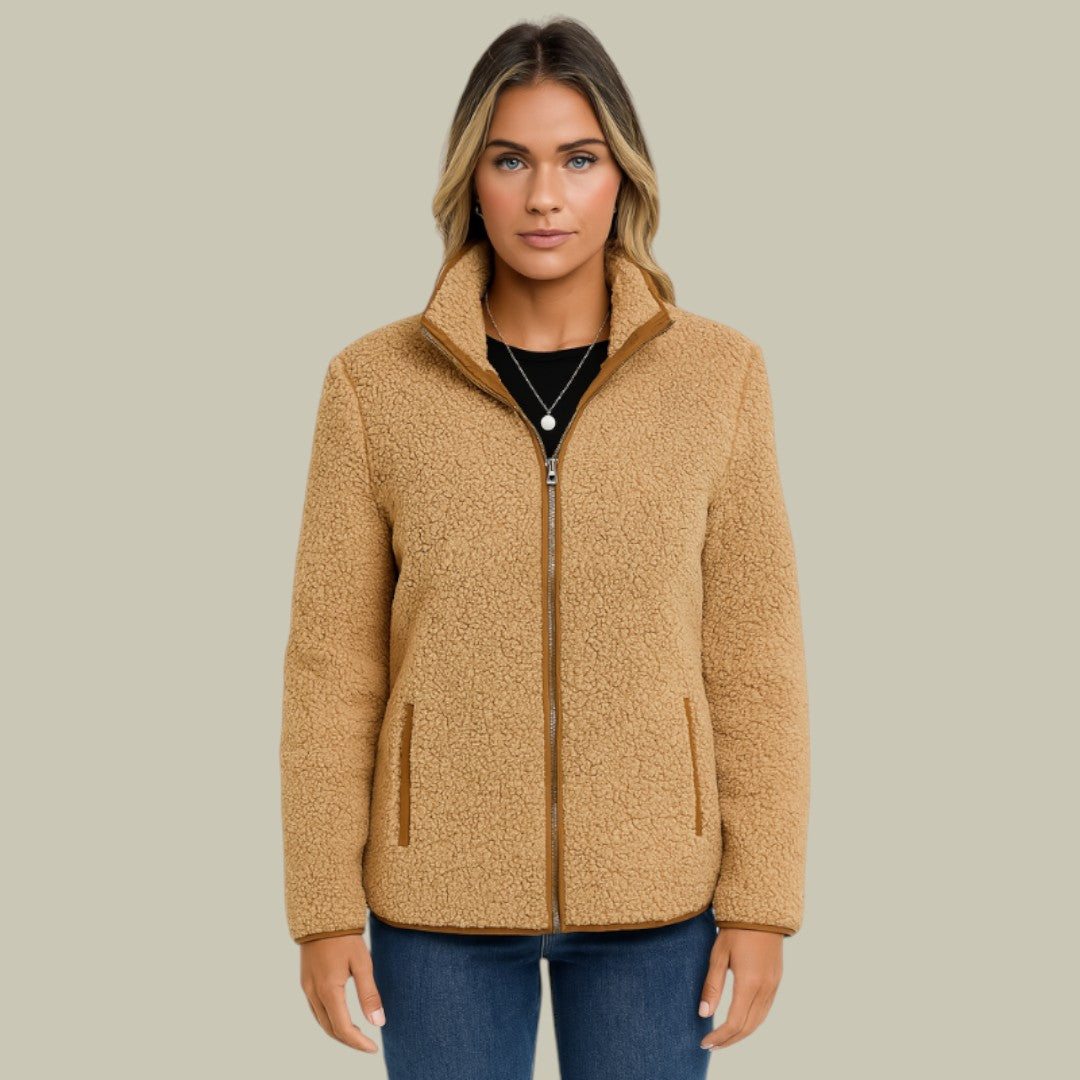 Womens Jacket Fleece Zip-Up Cardigan