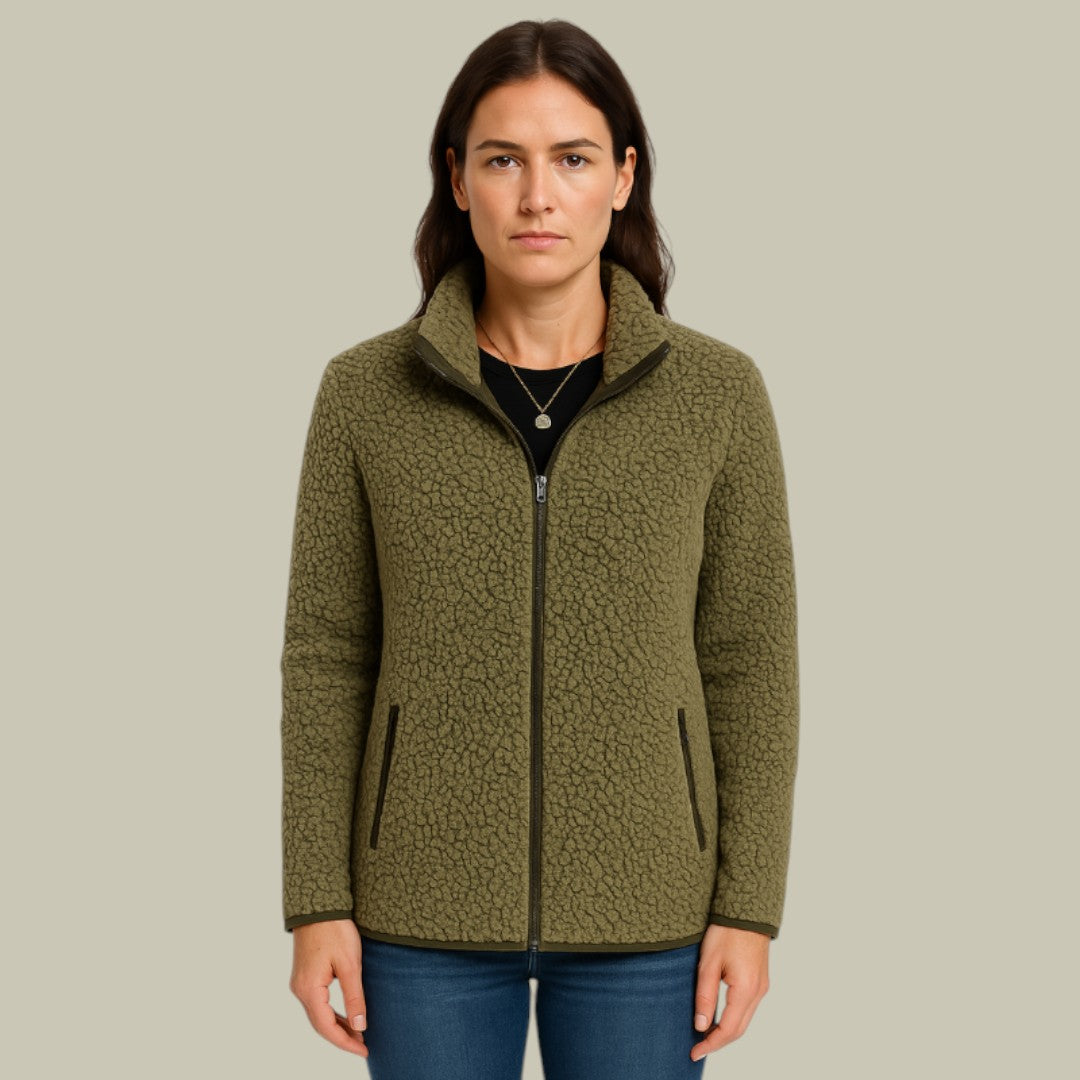 Womens Jacket Fleece Zip-Up Cardigan