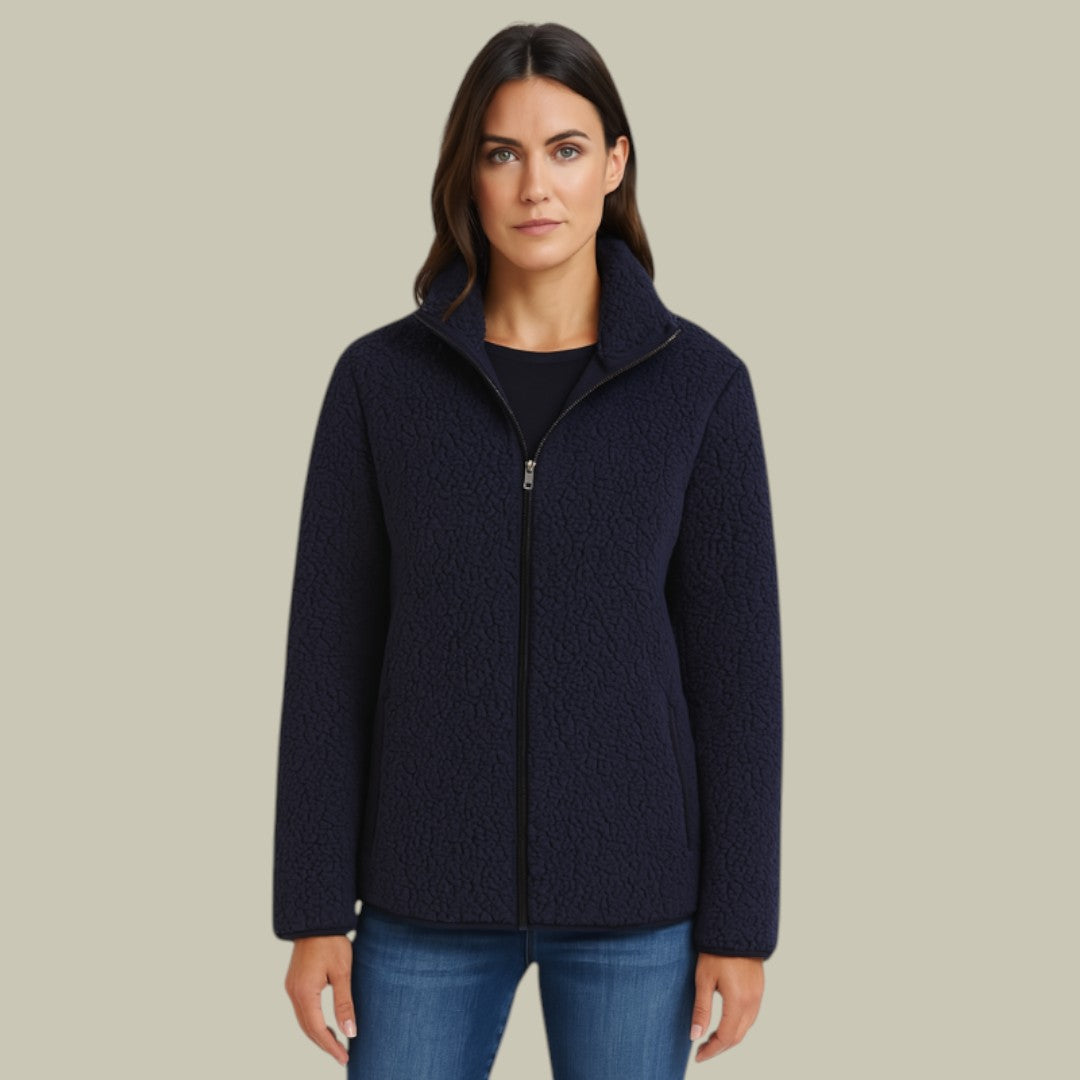 Womens Jacket Fleece Zip-Up Cardigan