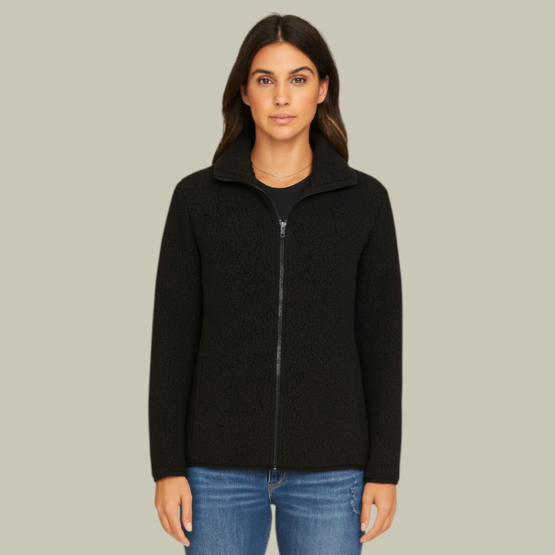 Womens Jacket Fleece Zip-Up Cardigan