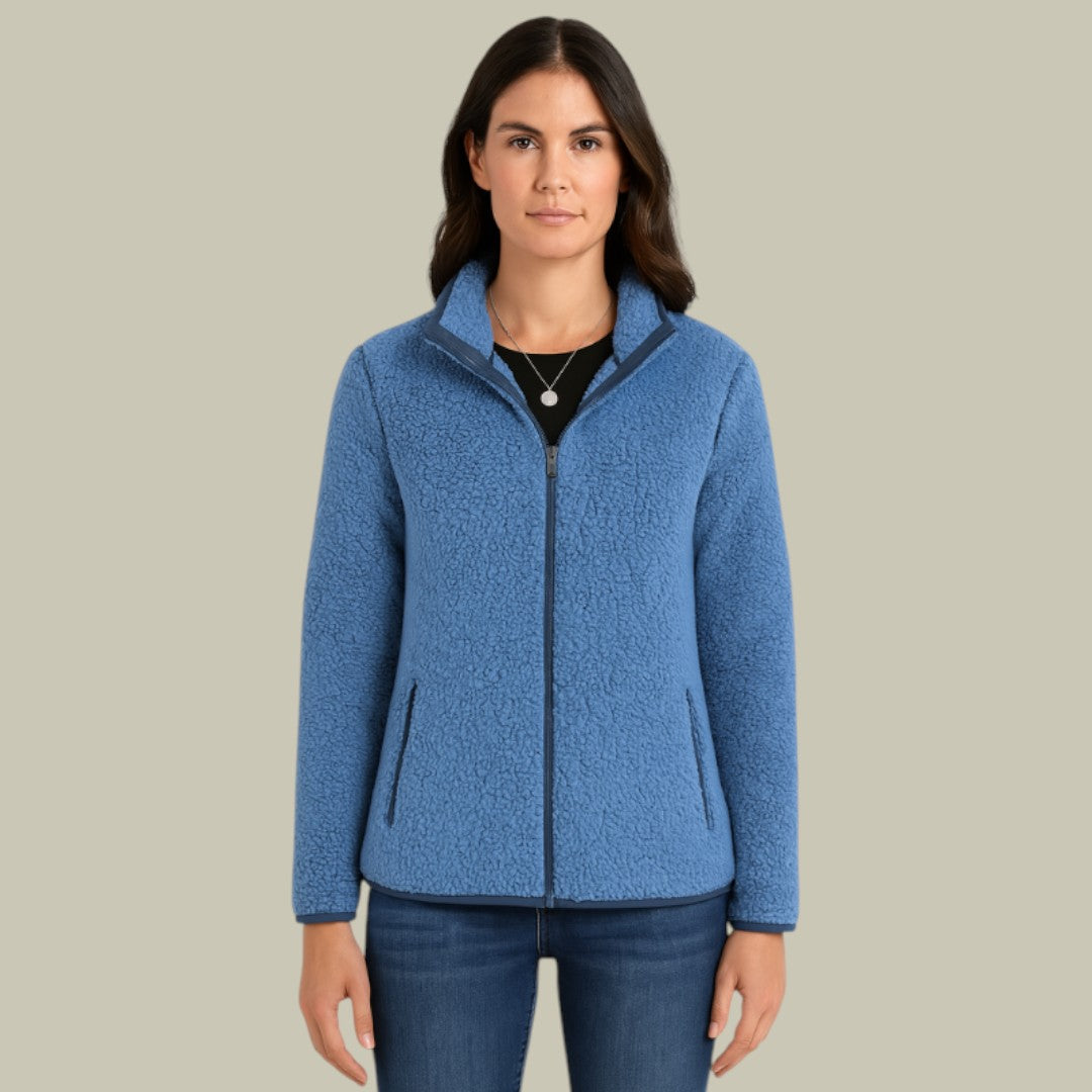 Womens Jacket Fleece Zip-Up Cardigan