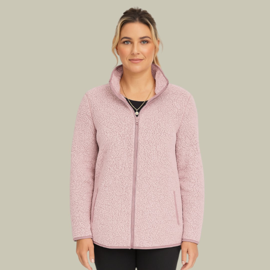 Womens Jacket Fleece Zip-Up Cardigan