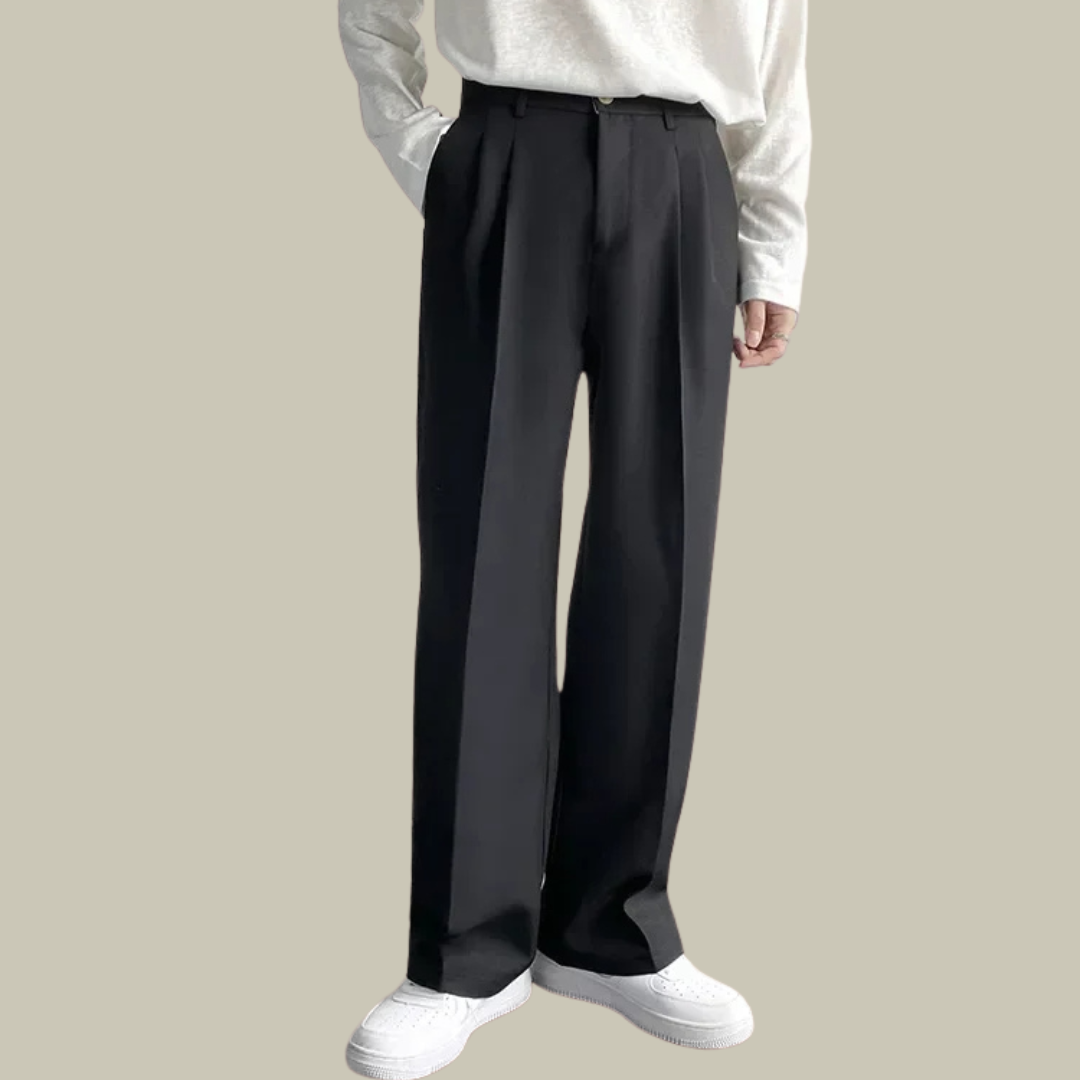 Casual Street Draped Straight Trousers