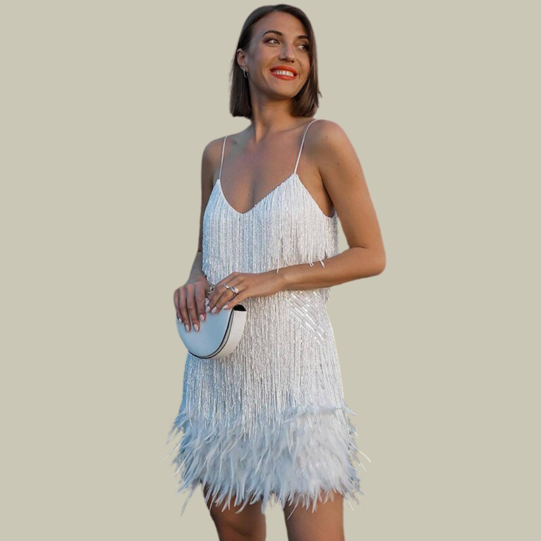 Lux & Classy  • Women's Feather Mini Dress