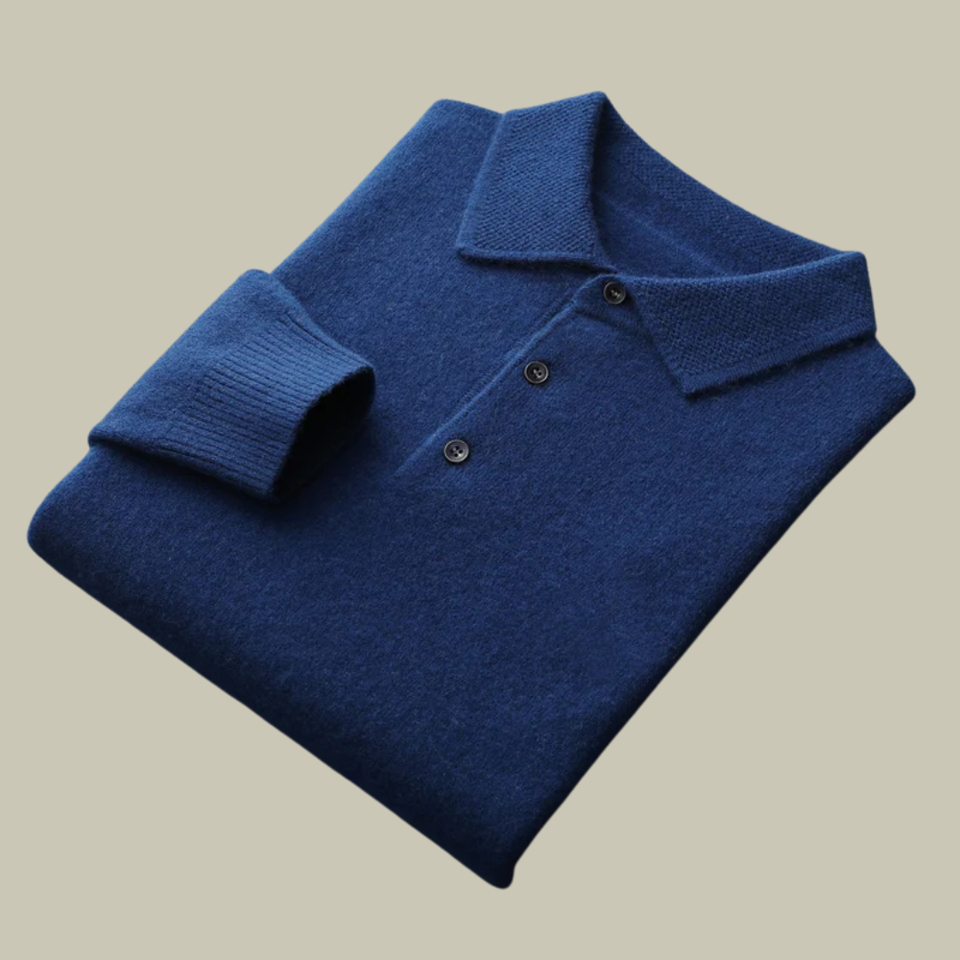 Lux & Classy • Pure Merino Polo Sweater for Men