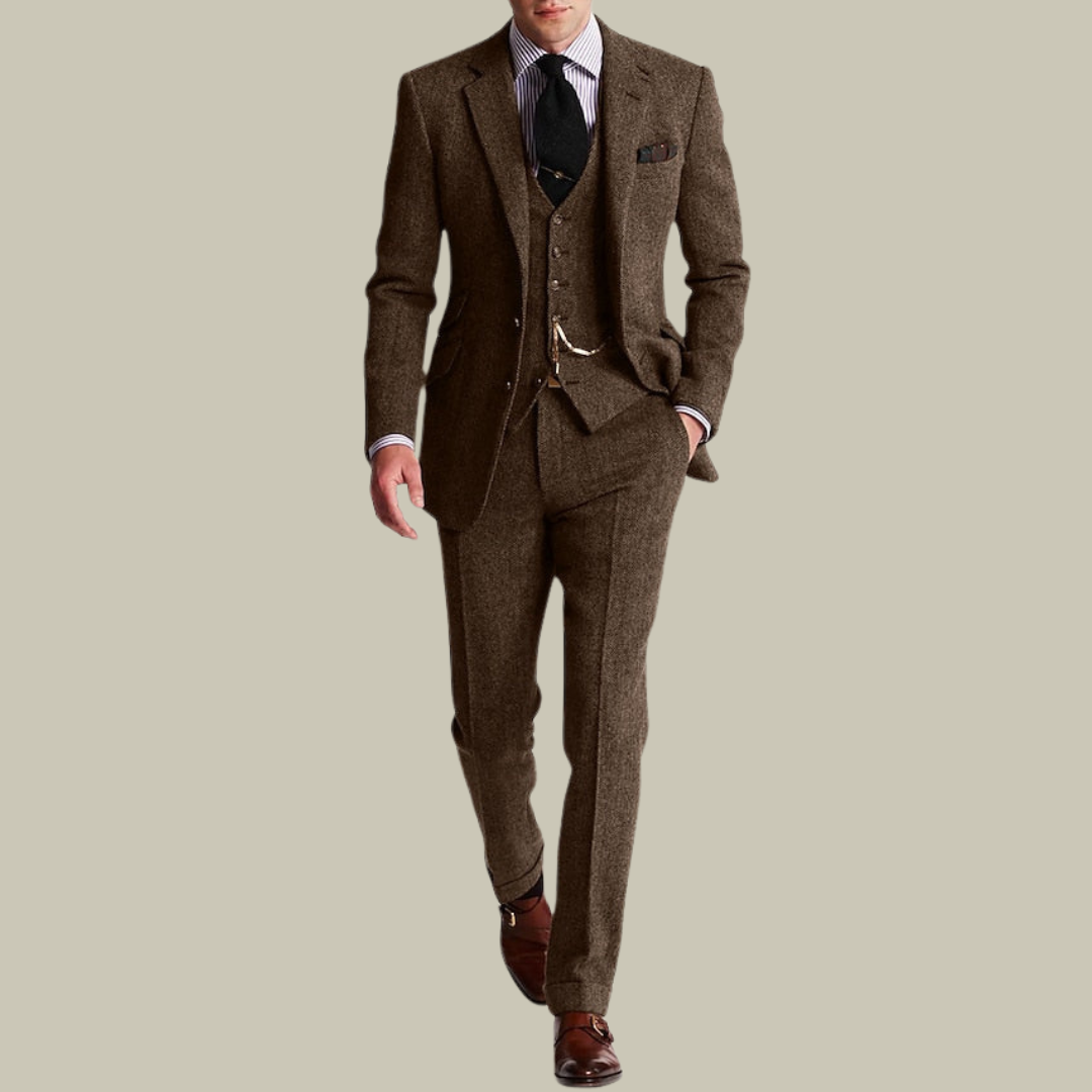 Lux & Classy  • Men's Timeless Tweed 3-piece Suit