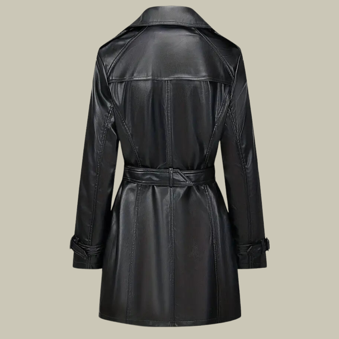 Lux & Classy • Women's Vintage Leather Trench Coat